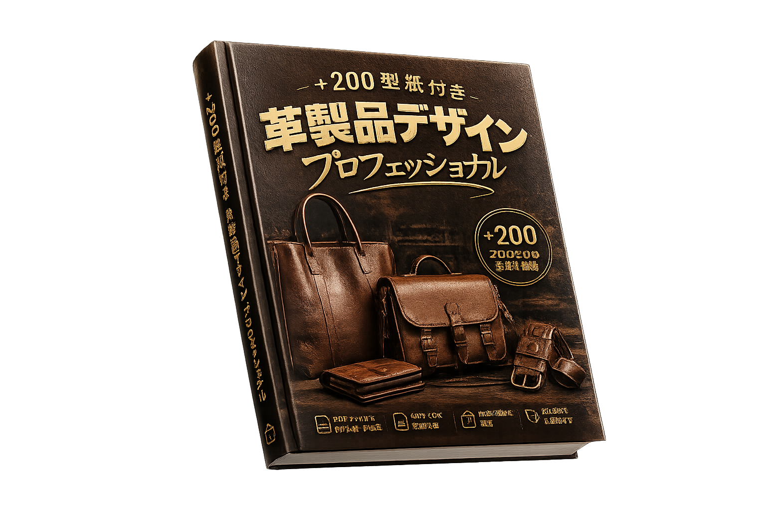 +200種レザークラフト型紙パックPDFモックアップ